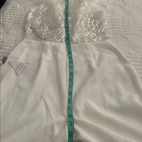 BNWT NADINE MERABI White Feathered Elissa Jumpsuit - Picture 16 of 16
